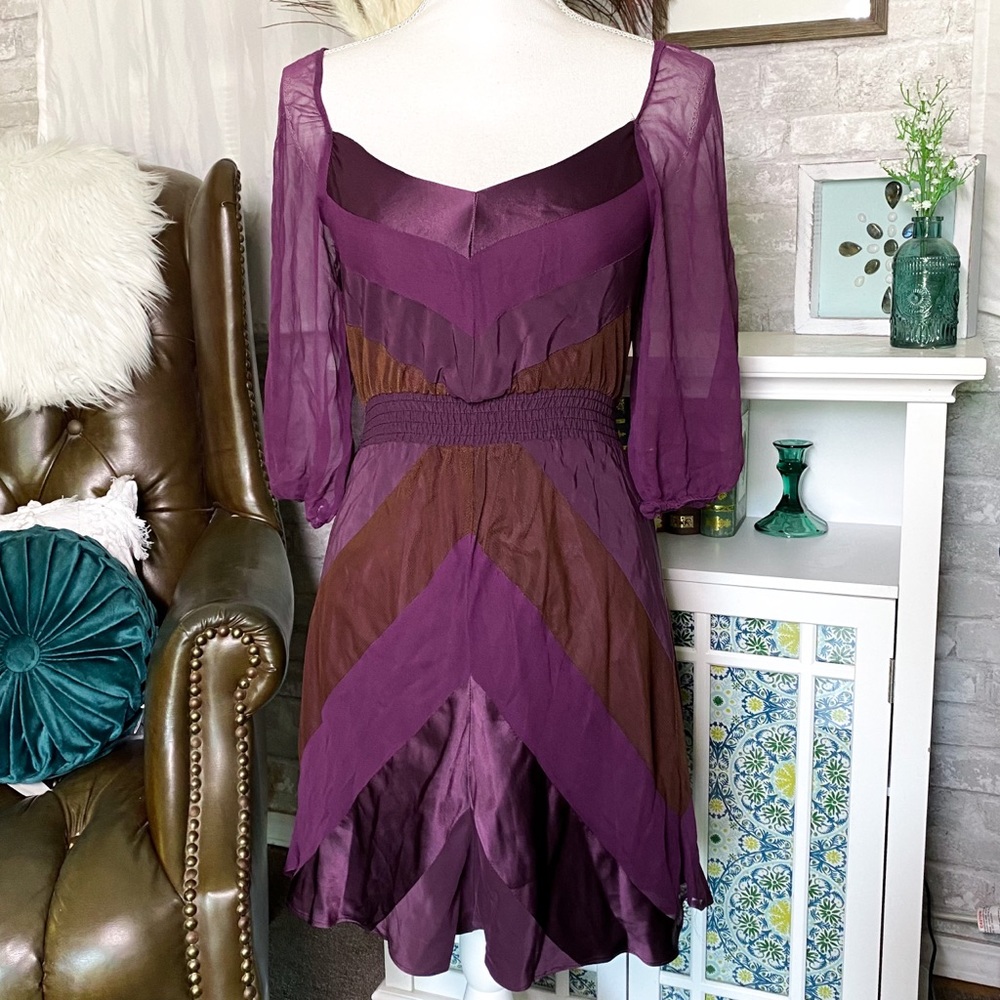 Dallin Chase Purple Silk Dress Size 2
